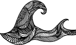 wave doodle drawing ocean